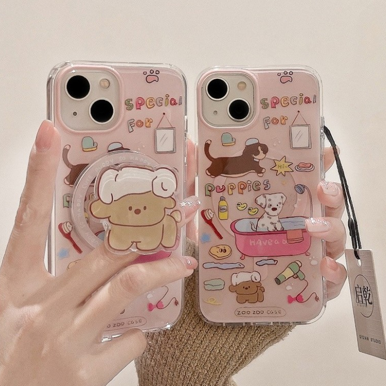 (มี15) พร้อมส่งในไทย เคสโทรศัพท์ ลาย หมาอาบน้ำ+ไอริง TPU-S1341