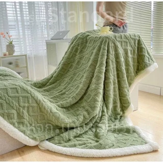 ผ้าห่มขนแกะ ขนาด8ฟุต 200x230 cm หนาสองชั้น รุ่น Standard