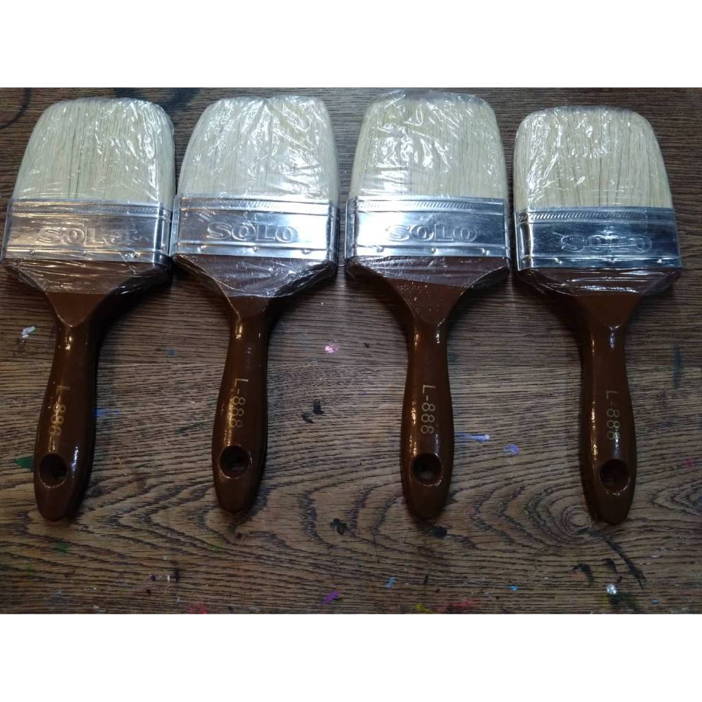 แปรงทาสี Solo โซโล เกรดพรีเมี่ยม No. L888 ขนาด 4 นิ้ว ขนแปรงสีขาว