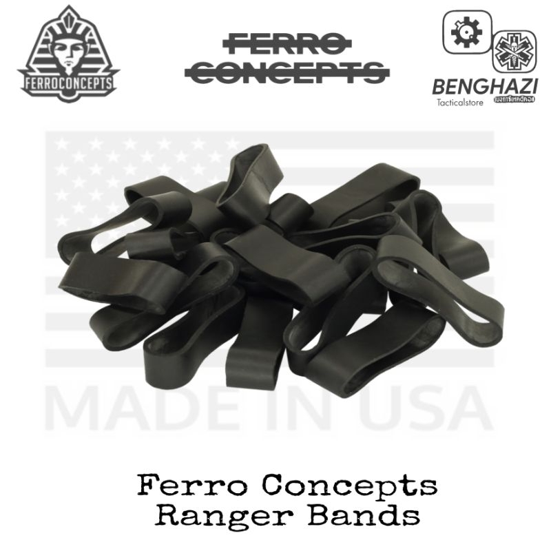 Ferro​ Concepts​ Ranger​ Bands​ ยางรัดอเนก​ประสงค์​ Military​ Spec​  Pack of 20 Bands​ ของแท้​ Made​ in​ USA​