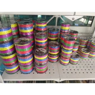 สาย PE ถัก 8 สีสลับยาว 100 เมตรมีขนาด 60,80,100,120,160,200,250,300ปอนด์(jofของแท้ 100%) ไม่อมน้ำ เหนียวทนทาน