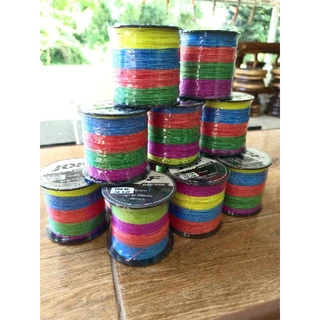 สาย PE ถัก 8 สีสลับยาว 100 เมตรมีขนาด 60,80,100,120,160,200,250,300ปอนด์(jofของแท้ 100%) ไม่อมน้ำ เหนียวทนทาน