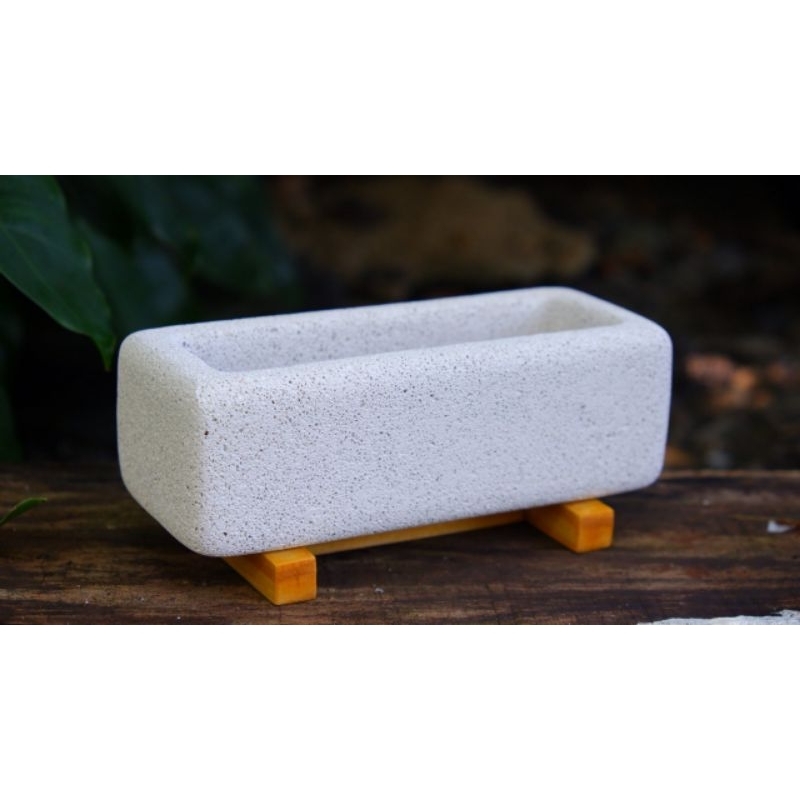 Katombimai กระถางรักษ์โลก กระถางอิฐมวลเบา ทรงเหลี่ยมยาว B01กระถางต้นไม้