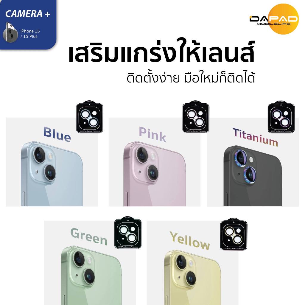 ฟิล์มกระจกกันรอยเลนส์กล้องหลังใสแบบแผ่น iPhone15 Series ฟิล์มกล้องหลังไอโฟน15 / 15Plus