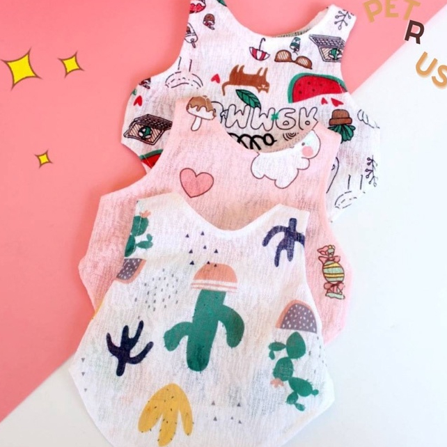 พร้อมส่ง เสื้อสำหรับสัตว์เลี้ยง สุนัข เเมว ใส่ง่าย สบายตัว ละบายอากาศ ได้ดี