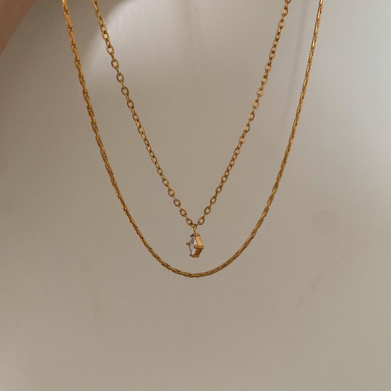 สร้อยสเตนเลส HER OBJECTIVE_HER CLARE DOUBLE LAYER NECKLACE