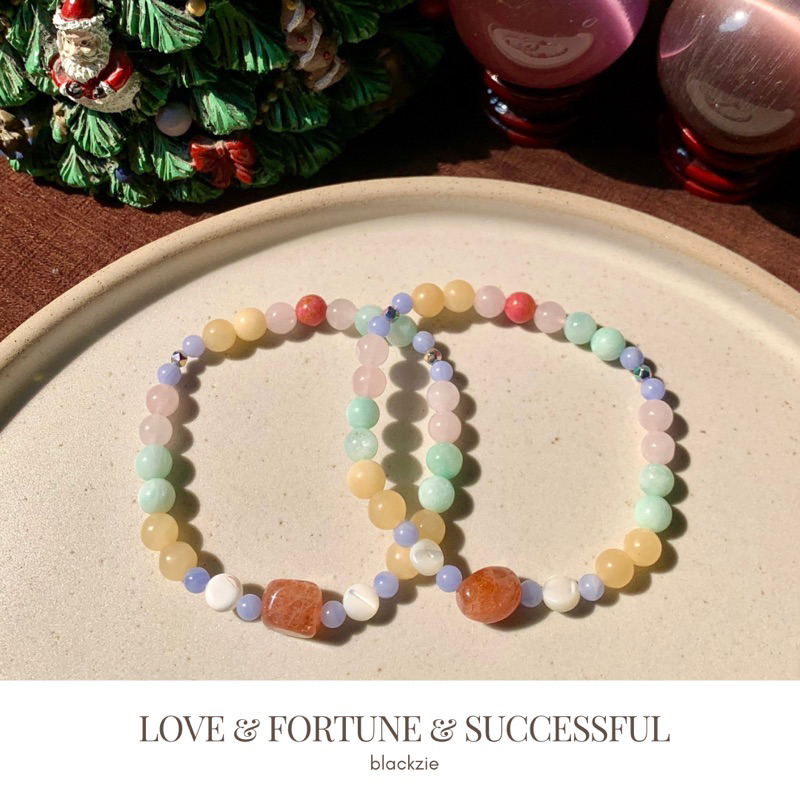 New in!! กำไลหินเสริม ความรัก การเงิน ประสบความสำเร็จ หินแต่ละชนิดคือปังมากก เรียงตัวกันสีสวยที่สุด