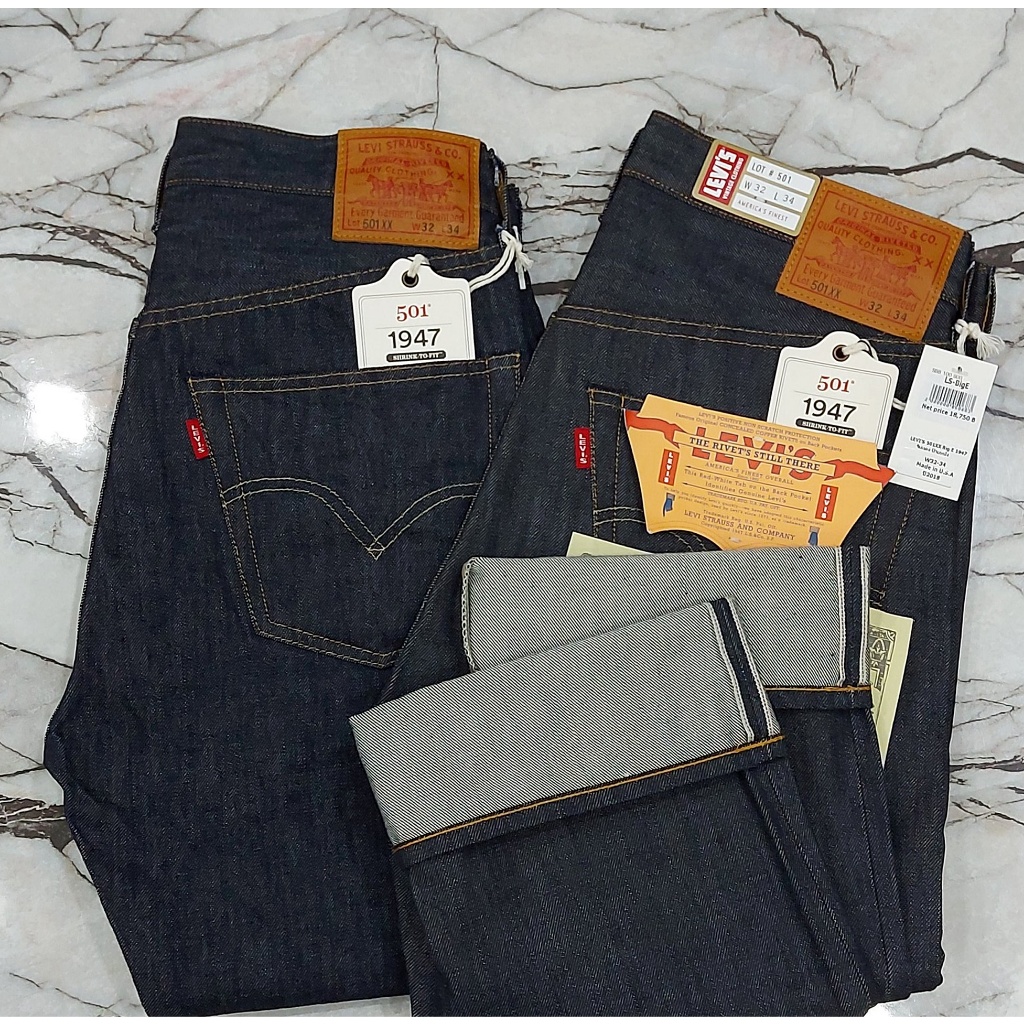 กางเกงยีนส์ริมแดง forลีวายส์ Big E รุ่น501xx-1947 MADE IN TURKEY กระดุม เป็กหลัง ป้ายหนัง ขากระบอก R