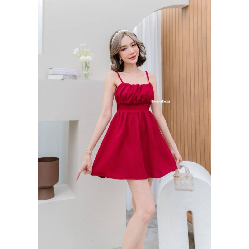 ** งานป้าย Bee Shop ** มินิเดรสสายเดี่ยวยุ้มอก โชว์หลังแซ่บๆ พร้อมส่ง!!!