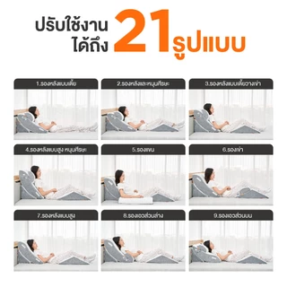 ERGOTREND หมอนกันกรดไหลย้อน ปรับรูปแบบได้ 21 แบบ รุ่น ANTI GERD PILLOW สีขาว