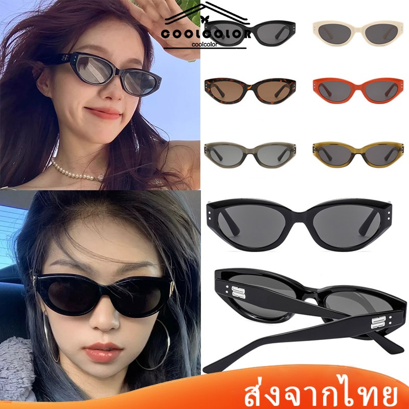 ในไทย แว่นกันแดดป้องกันรังสียูวีตาแมวกรอบสีดำเกาหลีแฟชั่นสําหรับผู้หญิงผู้ชายนำเข้าใหม่.COD