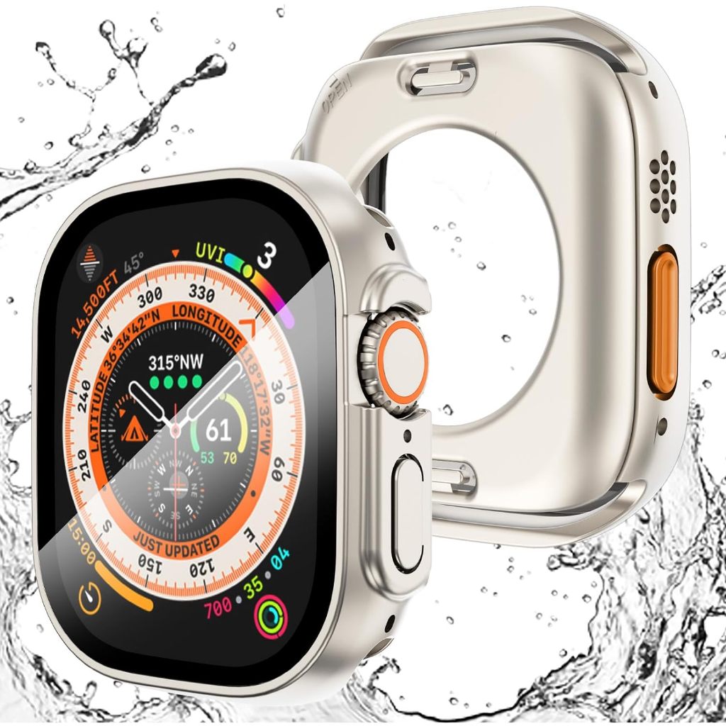 [ลักษณะพิเศษ] เคสกันน้ำ Apple Watch Series 9 8 7 41mm 45mm Apple Watch Series SE 6 5 4 40mm 44mm Case กันชนพีซีแบบแข็ง