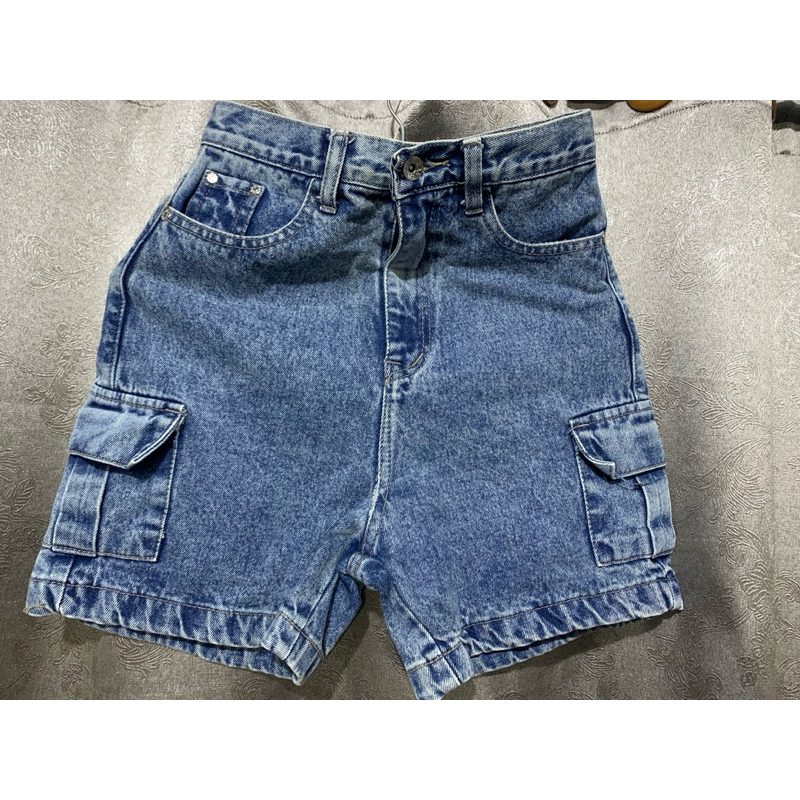 กางเกงยีนส์ขาสั้น SARAN ทรงคาร์โก้