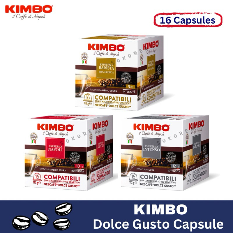 KIMBO DOLCE GUSTO 🇮🇹 IS คิมโบ 16 แคปซูลใหญ่ รุ่น Dolce Gusto