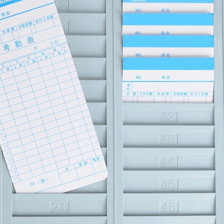 แผงเสียบบัตร แผงเสียบบัตรตอก 50 ช่อง OFFICE PLUS สีครีม สำหรับ บัตรตอกเวลา เครื่องตอกบัตร