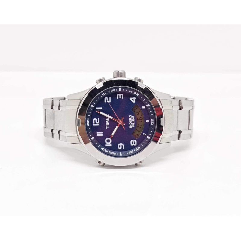 นาฬิกาไทแม็ก Timex Men's T24101 Classic Crown Set Combo Chronograph Stainless Steel Bracelet Watch (มือ1 แกะกล่อง)