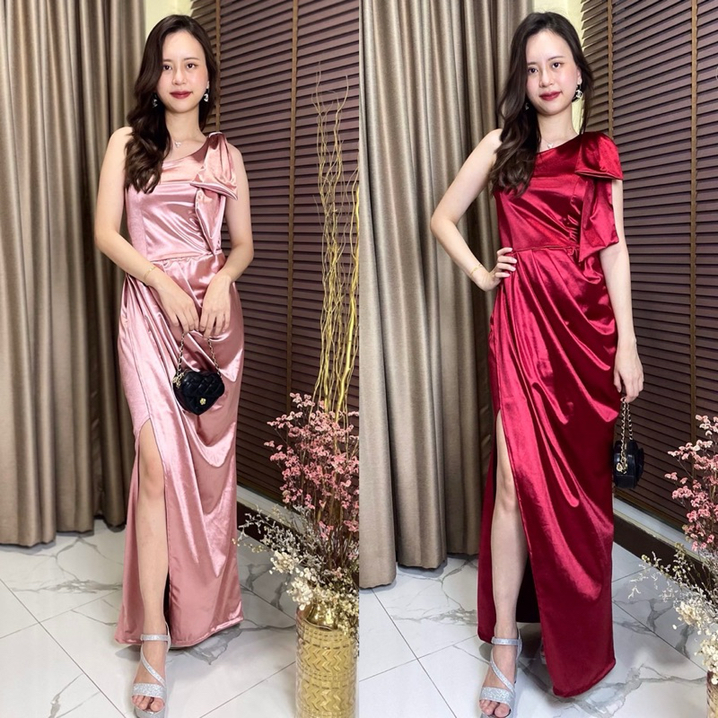 Baifern ชุดเดรส ชุดออกงาน ชุดราตรี ผ้าซาติน