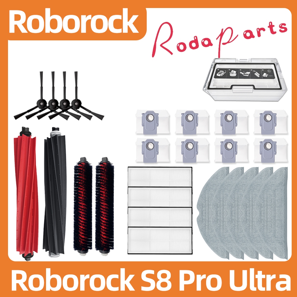 แปรงหลัก แปรงด้านข้าง แผ่นกรอง แบบเปลี่ยน อุปกรณ์เสริม สําหรับ Roborock G20 S8 pro ultra