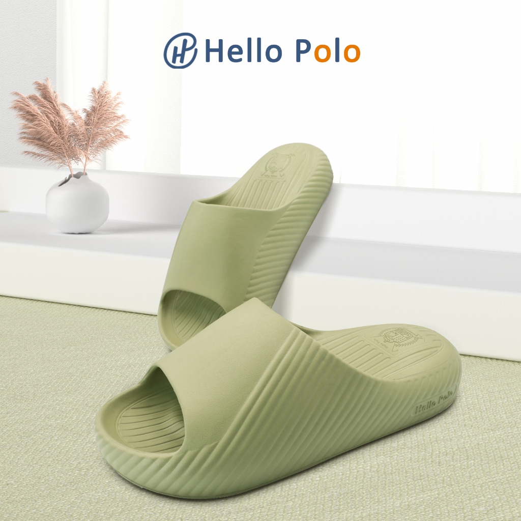 Hello Polo รองเท้าใส่ในบ้าน แฟชั่น รองเท้าแตะผู้หญิง นิ่มพื้นหนา แฟชั่น กันลื้น นิ่มเหมือนเหยียบขี้ 4cmพื้นหนา HP8014