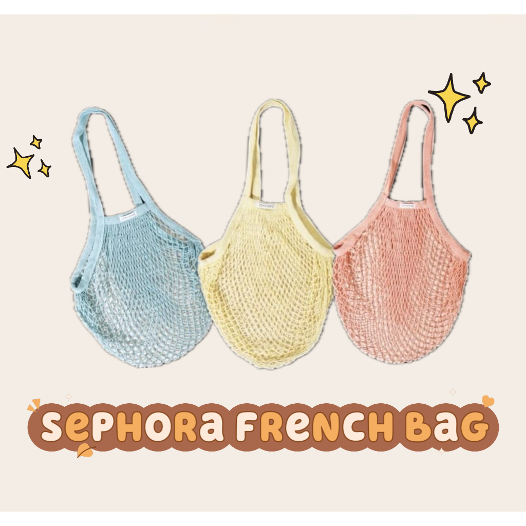 แท้ กระเป๋าผ้าถัก Sephora french market bag