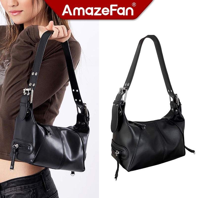 AamazeFan กระเป๋าสะพายไหล่ หนัง PU หนังนิ่ม แฟชั่น วินเทจ แฟชั่นเกาหลี กระเป๋าสะพายข้างผู้หญิง