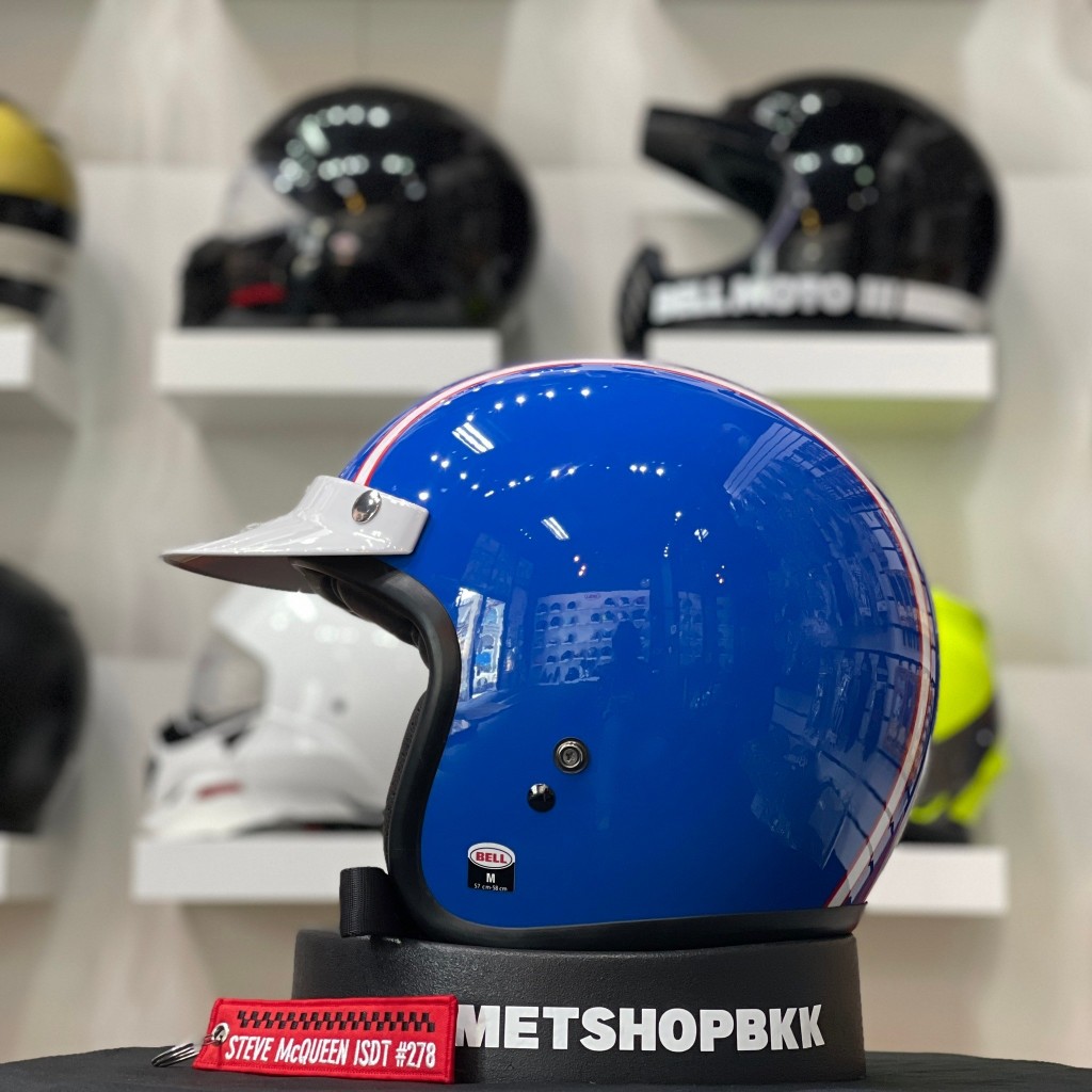 หมวกกันน็อคเปิดหน้า BELL CUSTOM 500 SIX DAY MCQUEEN BLUE/WHITE