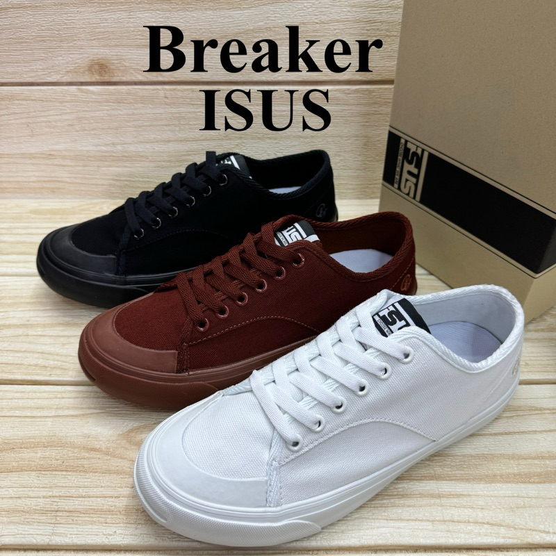 Breaker รองท้าผ้าใบรุ่น ISUS ผ้าใบผูกเชือก สีขาว สีน้ำตาล สีดำ Size 37-45