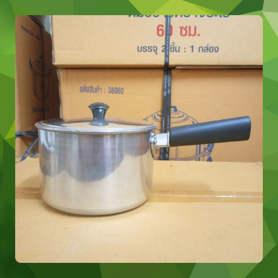 Crocodile Cookware หม้อด้าม ตราจระเข้ (เลือกขนาดได้) ขนาด (16 ทรงญี่ปุ่น) / 18 - 20 ซม. หม้อโจ๊ก
