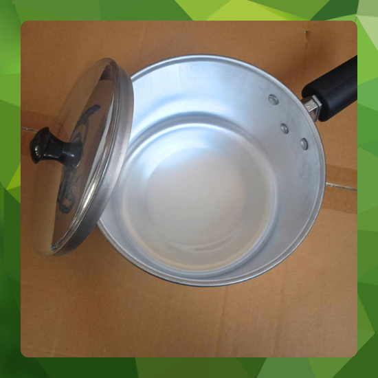 Crocodile Cookware หม้อด้าม ตราจระเข้ (เลือกขนาดได้) ขนาด (16 ทรงญี่ปุ่น) / 18 - 20 ซม. หม้อโจ๊ก