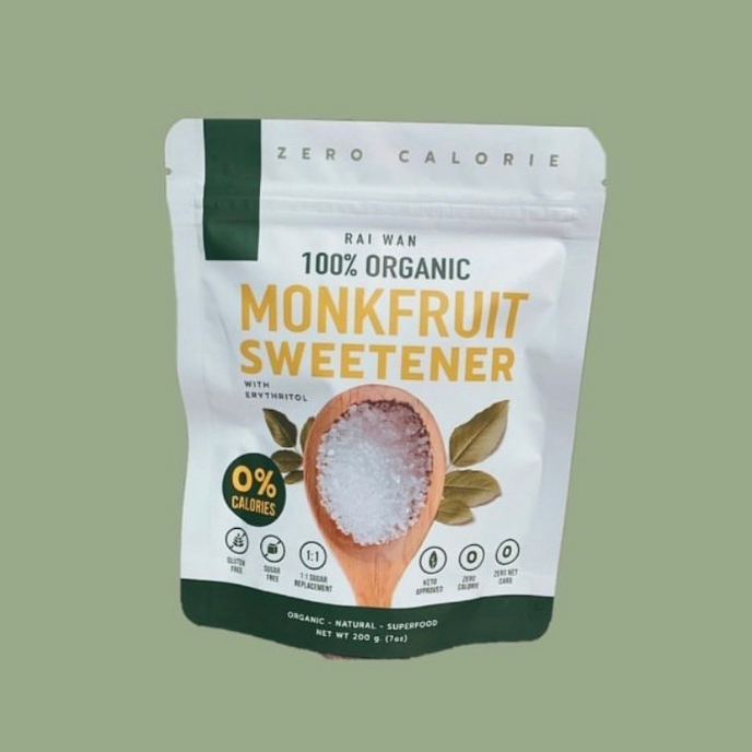 Raiwan rai wan Organic - รุ่น Classic สีขาว น้ำตาล หล่อฮั่งก้วย ตรา ไร่หวาน คีโต ทานได้ ไม่กระตุ้นอิ