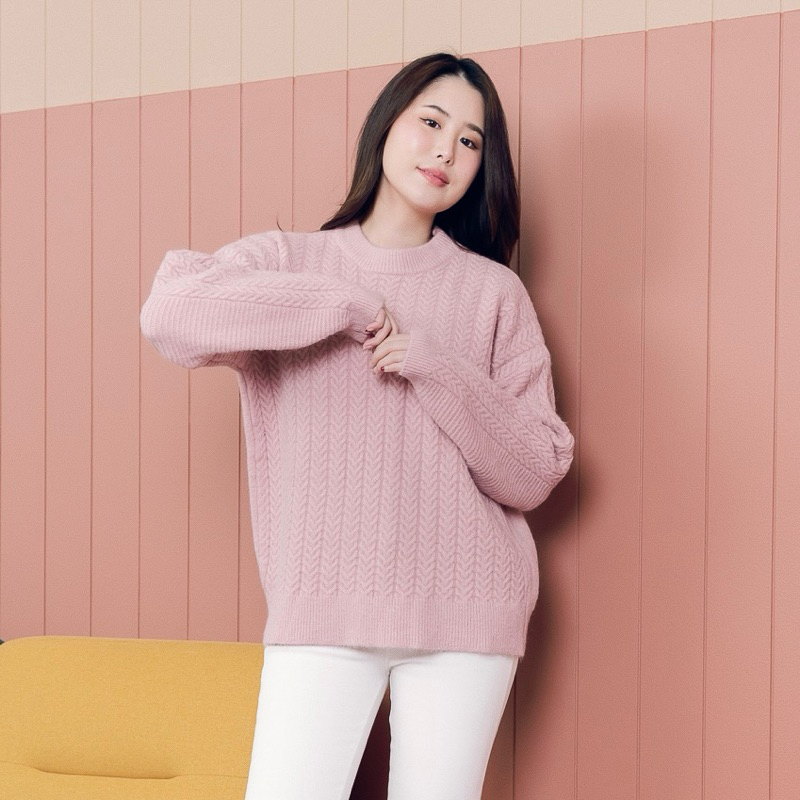 SNOWCOVER - SC166 Liv Sweater เสื้อไหมพรมคอกลม ผ้าหนานุ่ม ใส่อุ่น ทอลายสวยมาก พรีเมี่ยมที่สุด