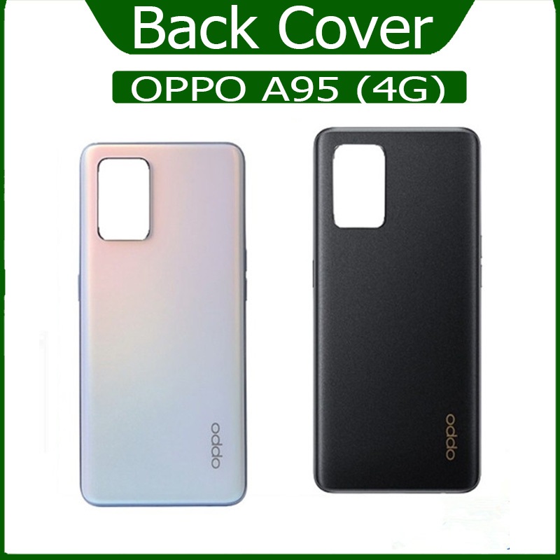 สำหรับ OPPO A95 (4G)  ฝาครอบแบตเตอรี่แผงกระจกด้านหลังด้านหลังกรณีเปลี่ยนชิ้นส่วน