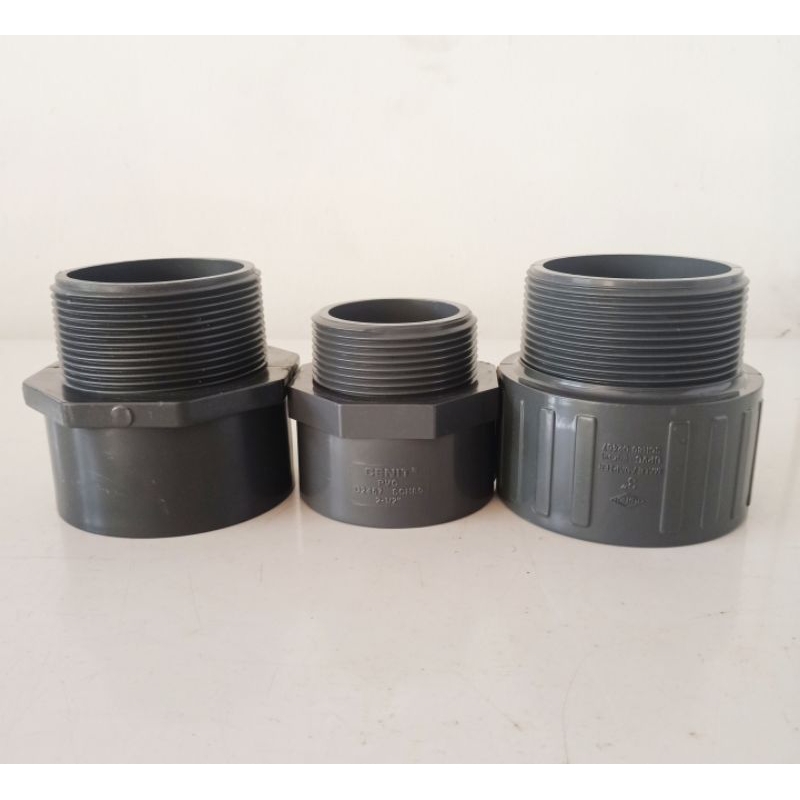 UPVC 2 1/2", 3" ต่อตรงเกลียวนอก UPVC 2 1/2", 3" ทนแรงดันสูง (เกลียวแบบbspt)