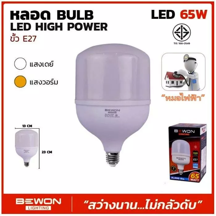 หลอดไฟ BEWON (ตัวแทนจำหน่ายเป็นทางการ) หลอด LED High Power 65W