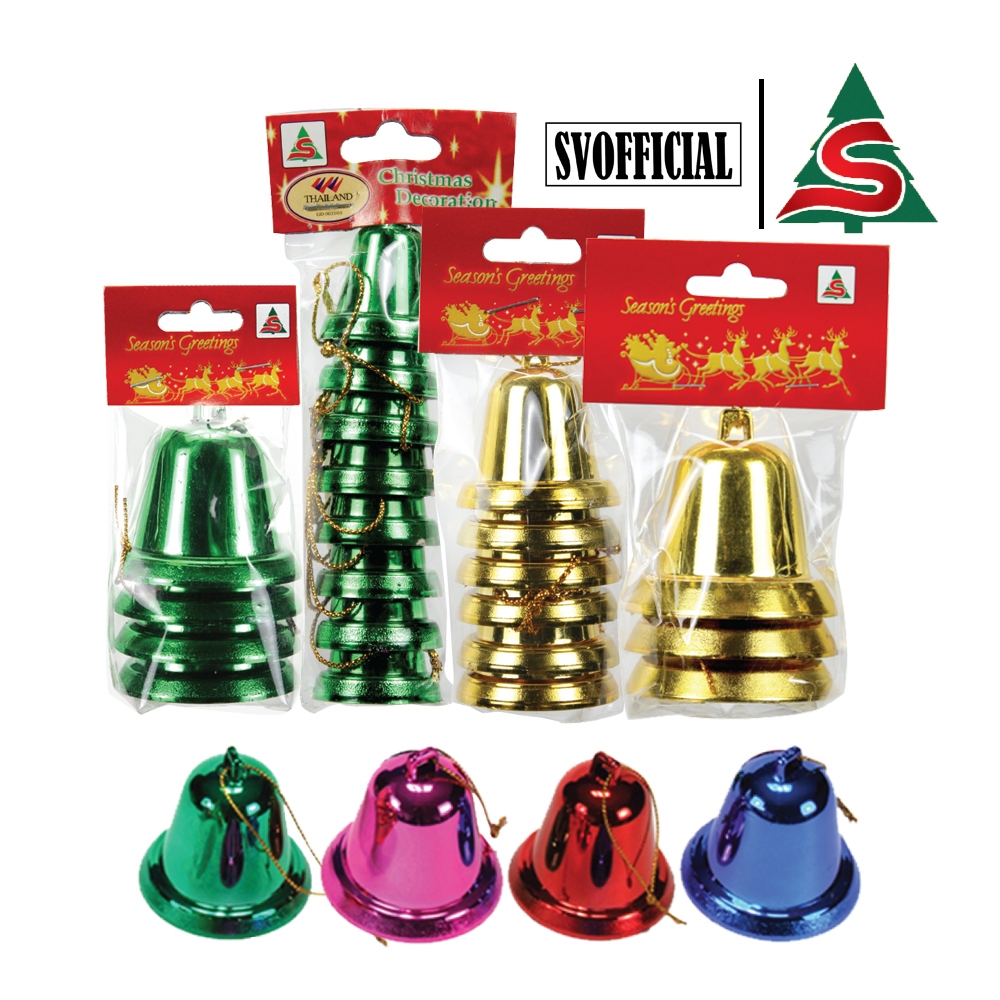 ระฆังตกแต่งต้นคริสต์มาส มี 4 ขนาด คละสี คละแบบ Ornaments