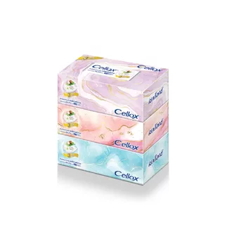 เซลล็อกซ์ กระดาษเช็ดหน้า หนา 3 ชั้น 80 แผ่น แบบกล่อง แพ็ก 3 Cellox 3ply Box 80's P.3 Facial Tissue