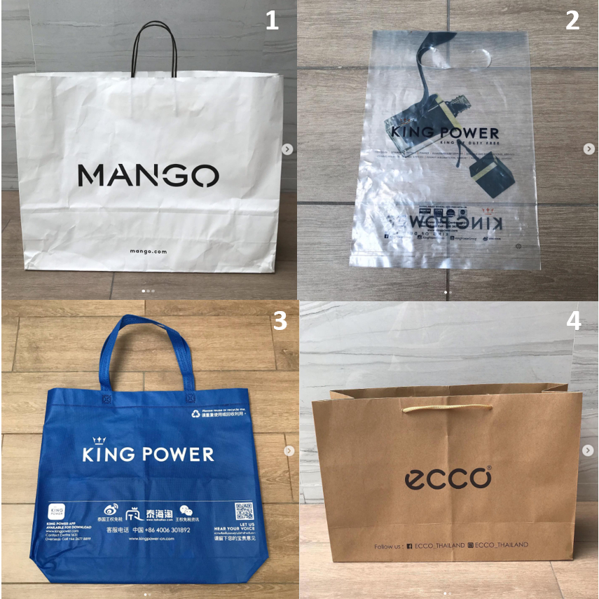 ถุง ถุงกระดาษ แบรนด์ Mango , King power , ecco ของแท้  ใส่รองเท้า ของฝาก สภาพสวย แบบพลาสติก