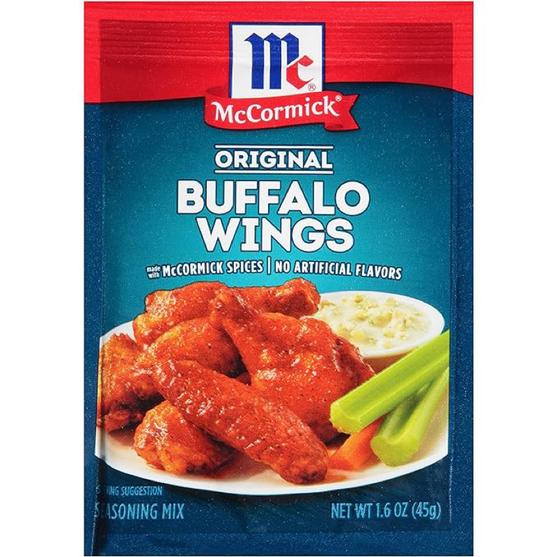 mccormick buffalo wings seasoning 45g. ผงบัฟฟาโลวิง หมักไก่ จากusa🇺🇸