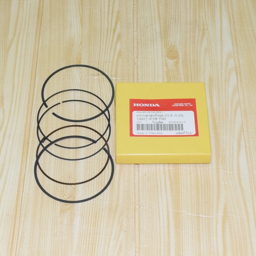 แหวนลูกสูบทั้งชุด(O.S. 0.25)  Forza 350 ปี2023 แท้ศูนย์ฮอนด้า ราคา/1ชิ้น 13021-K1B-T00