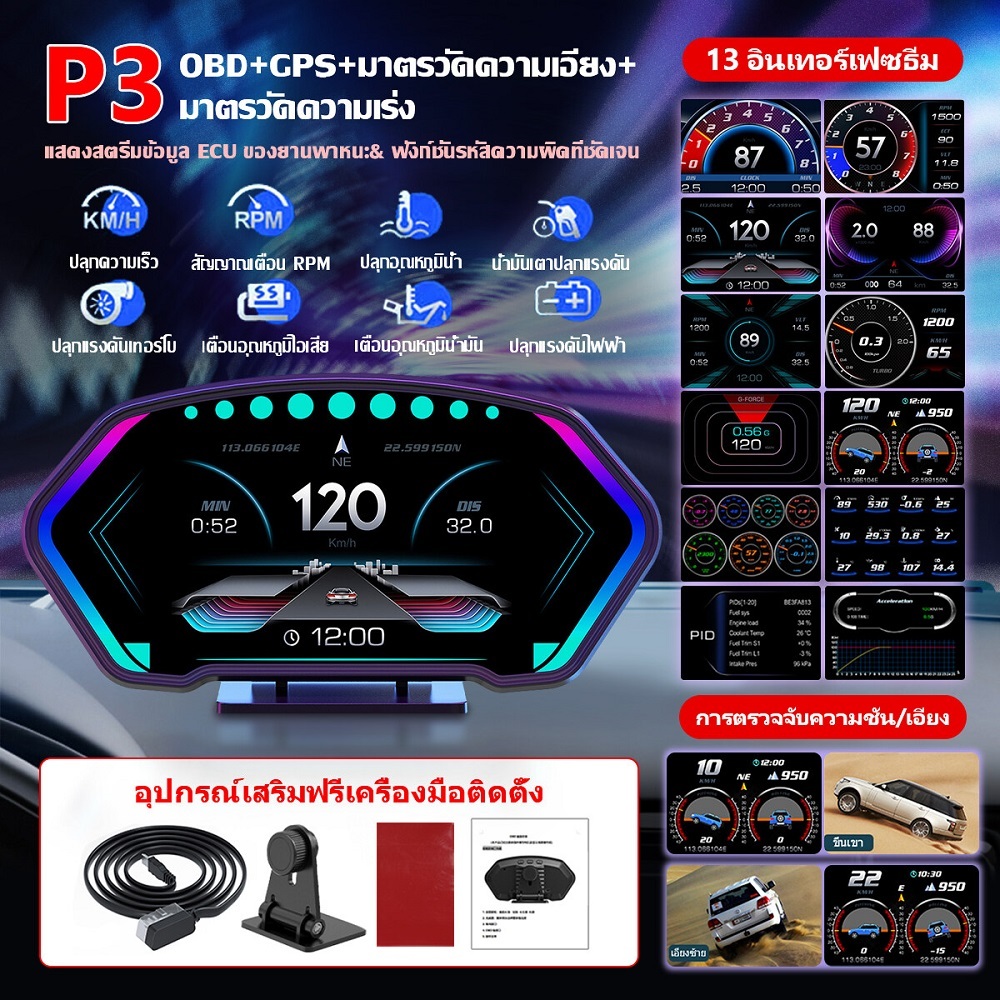 #OBD2 #จอแสดงผลรถยนต์ #ภาษาไทย #อุปกรณ์เสริมรถยนต์ #ของแต่งรถ