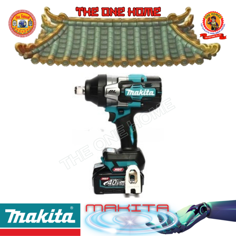 MAKITA รุ่น TW001GM204 ชุดบล็อกไร้สาย 40 โวลต์ ขนาด 3/4 นิ้ว รวมแบตเตอรี่และแท่นชาร์จ