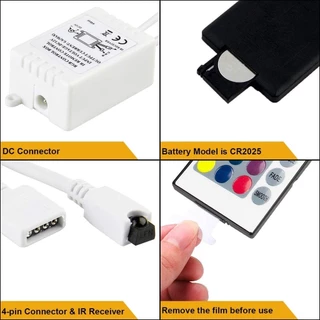 คอนโทรลเลอร์ RGB ไร้สาย 24 ปุ่ม หรี่ไฟได้ 12v