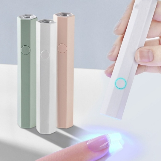 ID888 ปากกาไฟฉายจิ๋วนำแสง UV เครื่องเป่าเล็บเจล แบบพกพา แสงนุ่ม ไม่พราว อบแห้งเร็ว