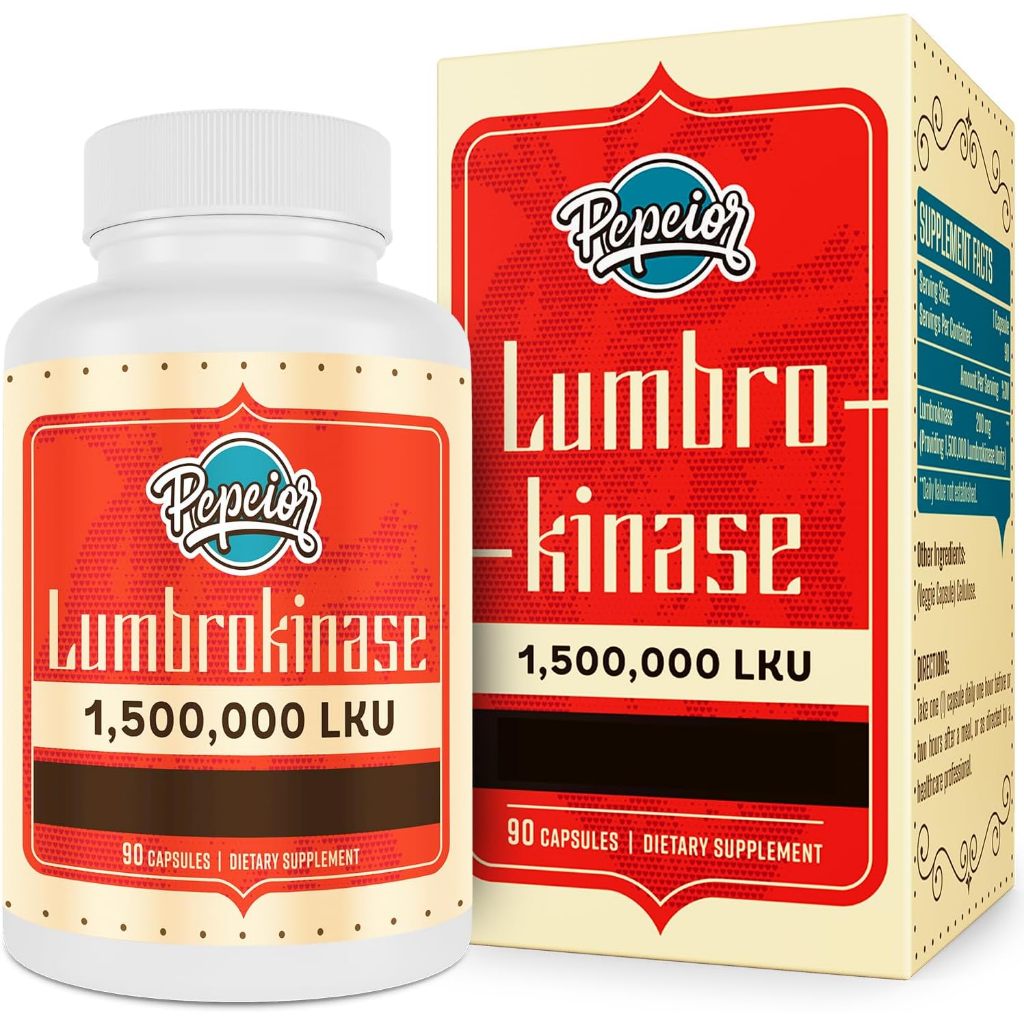 Pepeior Lumbrokinase 200mg (Max Activity 1,500,000 LKU)-Lumbrokinase Enzymes Supplement, More Effective Than Nattokina