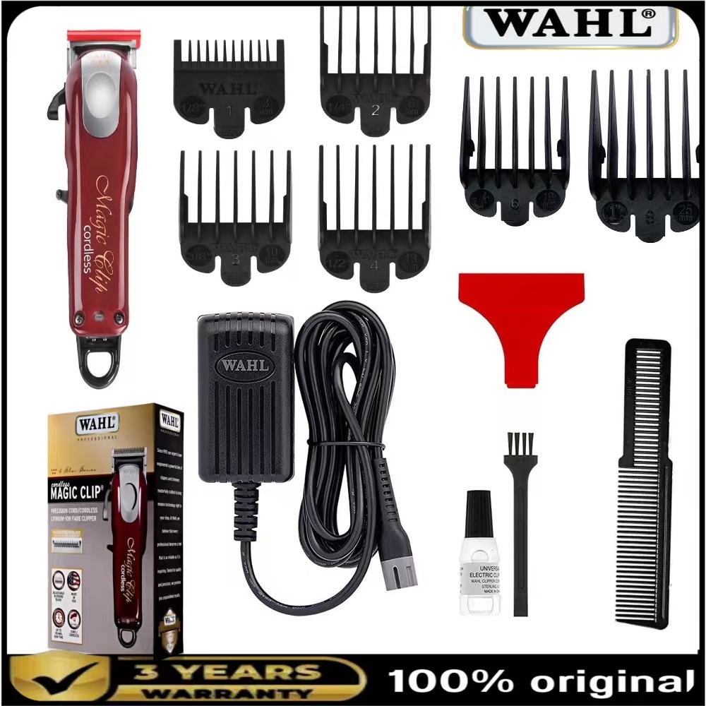 WAHL ปัตตาเลี่ยนไร้สาย แบบมืออาชีพ Wahl มีใบรับประกัน ใช้งานทนทาน ตัดผม เครื่องแรง วอลล์ แบตเตอเลี่ยน มีฟันรอง ตัดง่าย