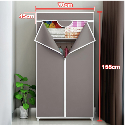 Wardrobe ตู้เสื้อผ้าผ้า จุได้มาก มัลติฟังก์ชั่ ราวแขวนผ้า+ชั้นวางของอเนกประ มีหลากหลายสีและรุ่น