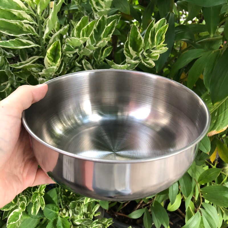 ขันน้ำสแตนเลสแท้ 18 cm ขันอาบน้ำ ขันอเนกประสงค์