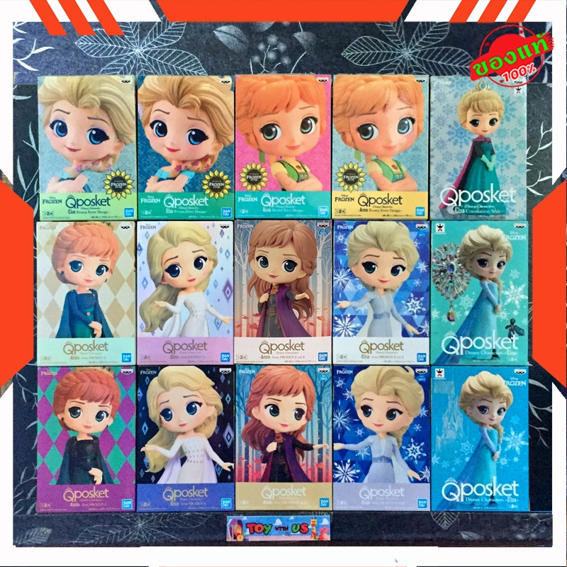 BANDAI Q POSKET FIGURE: FROZEN / ผจญภัยแดนคำสาปราชินีหิมะ - ELSA / ANNA (ฟิกเกอร์แท้ ล็อต JP)
