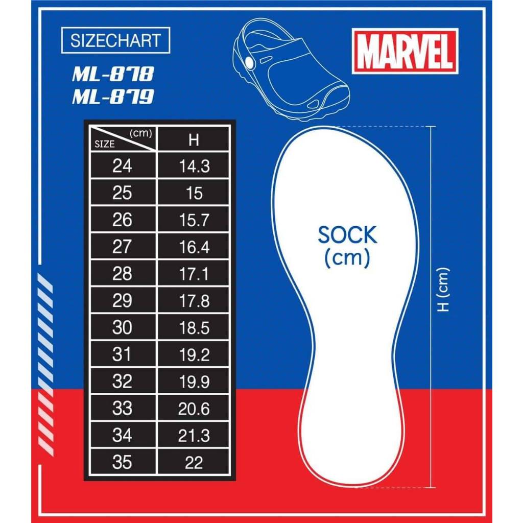 OPTA อ๊อฟต้า Marvel รองเท้าหัวโต Crocs⚡รุ่นขายดี⚡ ลิขสิทธิ์แท้ Spiderman