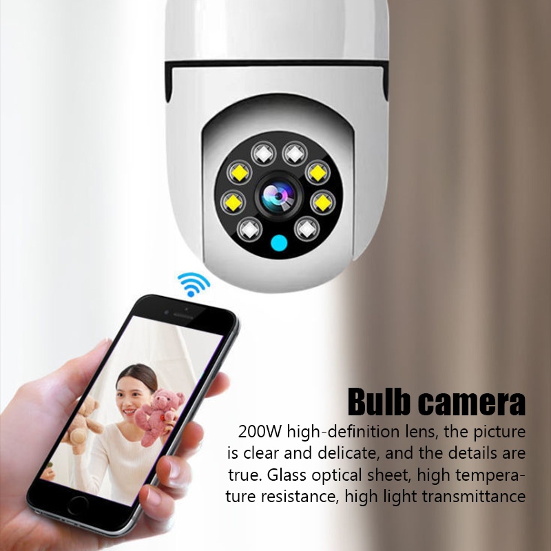 (YIIOT app)กล้องหลอดไฟ E27 ip camera cctv ไร้สาย ดูผ่านมือถือ กล้องวงจรปิด 360 องศา 2ล้านพิกเซล wifi full HDกล้องอินฟาเร